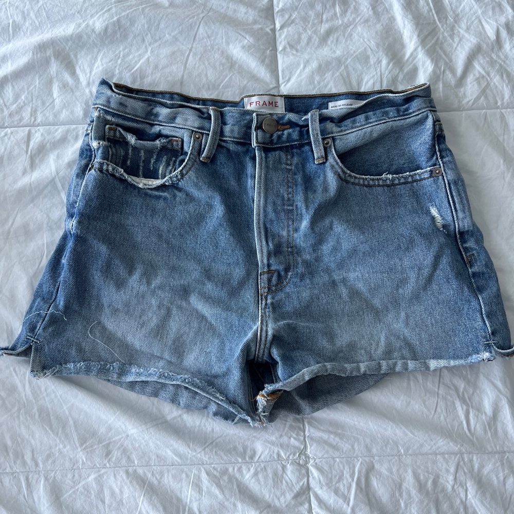 FRAME High Waisted Jean Shorts